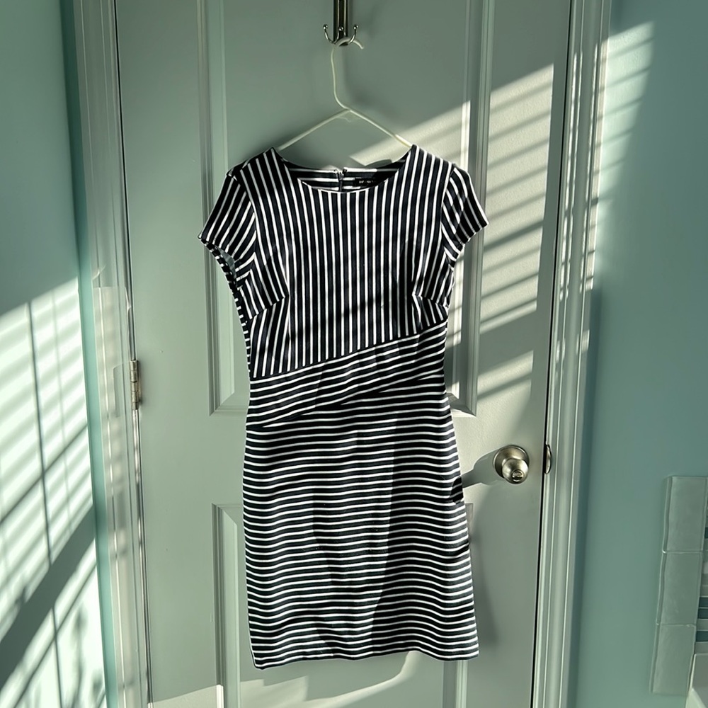 Banana Republic Navy & White striped dress